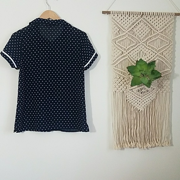 Modcloth Short Sleeve Polka Dot Button Down Blouse - Picture 5 of 6